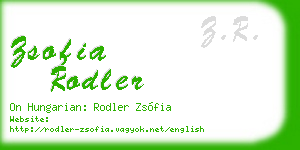 zsofia rodler business card