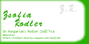 zsofia rodler business card